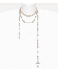 Vivienne Westwood - Broken Pearl Necklace Swarovski Crystals - Lyst
