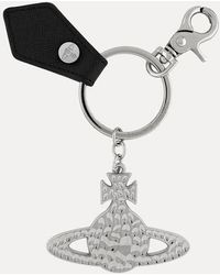 Vivienne Westwood - Saffiano Hammered Orb Keyring Metal - Lyst