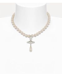 Vivienne Westwood - One Row Pearl Drop Choker - Lyst