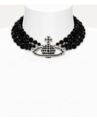 Vivienne Westwood - Messaline Three Row Choker Agate Gemstone - Lyst