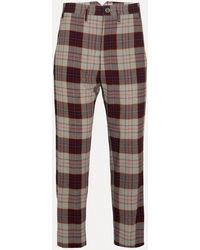 Vivienne Westwood - M Cropped Cruise Trousers Viscose / Wool Red-check 46 Men - Lyst