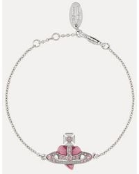 Vivienne Westwood - New Diamante Heart Bracelet Brass - Lyst