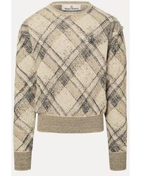 Vivienne Westwood - Broken Tartan Jumper Cotton Linen Blend - Lyst