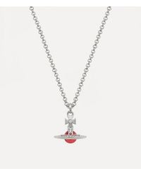 Vivienne Westwood - New Petite Orb Pendant Necklace Cubic Zirconia - Lyst