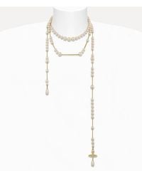 Vivienne Westwood - Broken Pearl Necklace Swarovski Crystals - Lyst