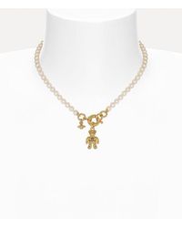 Vivienne Westwood - Ruby Pearl Necklace Cubic Zirconia Enamel - Lyst