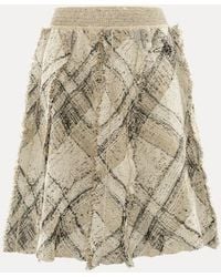 Vivienne Westwood - Broken Tartan Skirt Cotton Linen Blend - Lyst