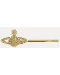 Vivienne Westwood - Mini Bas Relief Bobby Pin Topaz Crystals - Lyst