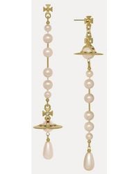 Vivienne Westwood - Broken Pearl Earrings Swarovski Crystals - Lyst