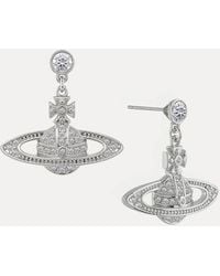 Vivienne Westwood - Mini Bas Relief Drop Earrings Cubic Zirconia - Lyst