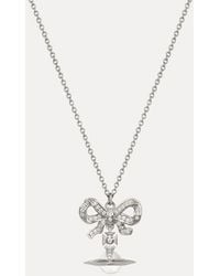Vivienne Westwood - Octavie Pendant Necklace Platinum-white-clear-cz Platinum-white-clear-cz Women - Lyst