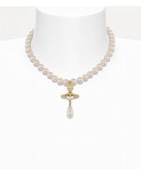 Vivienne Westwood - One Row Pearl Drop Choker - Lyst