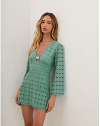 ViX - Eyelet Raya Short Dress (exchange Only) - Lyst