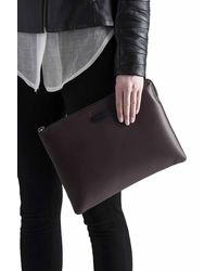 V S P Leather Clutch Bag - Black