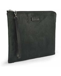 V S P Leather Clutch Bag - Green