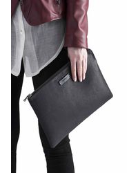 V S P Leather Clutch Bag - Black
