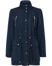 Wallis Navy Funnel Neck Coat - Blue