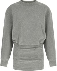 The Attico - Draped Mini Dress Abiti Grigio-Donna - Lyst