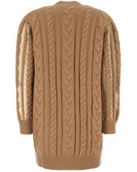 Max Mara - Camel Wool Blend Mirco Cardigan - Lyst