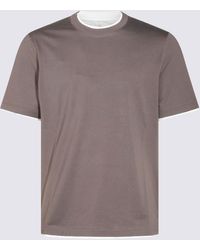 Brunello Cucinelli - T-Shirts And Polos Marrone-Uomo - Lyst