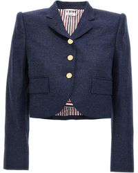 Thom Browne - Cropped Flannel Jacket Jackets - Lyst