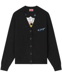 KENZO - Wild Tiger" Wool And Cotton Cardigan - Lyst