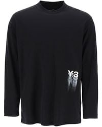 Y-3 - Long Sleeved T Shirt With Logo Print - Lyst