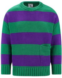 PT Torino - Cotton Sweater With Striped Motif - Lyst