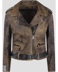 Golden Goose - Chiodo Leather Jacket - Lyst