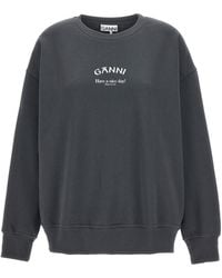 Ganni - Have A Nice Day! Sweatshirt - Lyst