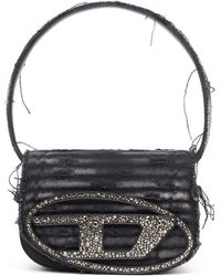 DIESEL - 1Dr Denim Shoulder Bag With Used Effect - Lyst
