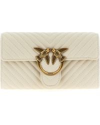 Pinko - Love Bag One Wallet Chevron Portafogli Bianco - Lyst
