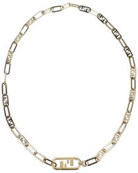 Fendi Women's Belt Gray Teju Lizard Gold Metal w/Chains (FFB1505)