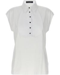 Dolce & Gabbana - Plastron T Shirt Bianco - Lyst