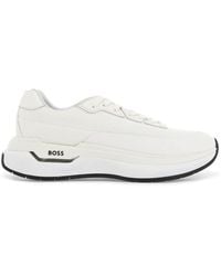 BOSS - Cotton Void Runn Ltny Sneakers With Hook And Loop Closure - Lyst