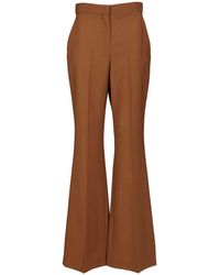 Fendi - Wool And Mohair Trousers Marrone-Donna - Lyst