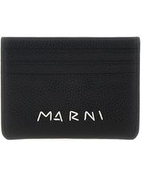 Marni - Logo Card Holder Portafogli Nero - Lyst