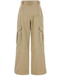 パンツ Bottega Veneta Sand Cotton Blend Cargo Pant Bottega Veneta High-rise Cotton-blend Satin Cargo Pants in