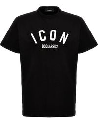 DSquared² - Be Icon T Shirt Bianco/Nero - Lyst