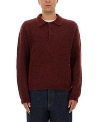 sunflower - Wool Sweater With Polo Collar - Lyst