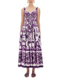 Dolce & Gabbana - Dress With 'Majolica' Print - Lyst