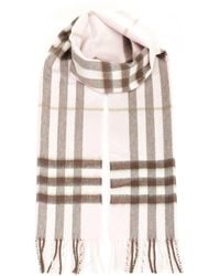 Burberry - Check Cashmere Scarf Scarves And Foulards Rose - Lyst