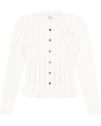 Elisabetta Franchi - Ribbed Buttoned Cardigan - Lyst