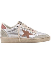 Golden Goose - Sneakers in pelle laminata con patch in suede - Lyst