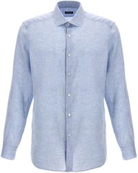 Zegna - Linen Shirt Camicie Celeste - Lyst