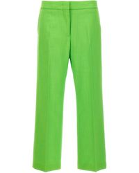 MSGM - Straight Leg Pantaloni Verde - Lyst