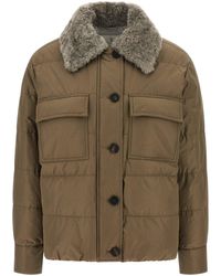 Brunello Cucinelli - Monile Sherling Down Jacket Puffer Jackets-Donna - Lyst