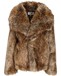 MM6 by Maison Martin Margiela - Faux-Fur Jacket Coats - Lyst