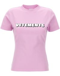 Vetements - Logo T Shirt Rosa - Lyst