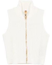 Balmain - High-Neck Zip-Up Top - Lyst